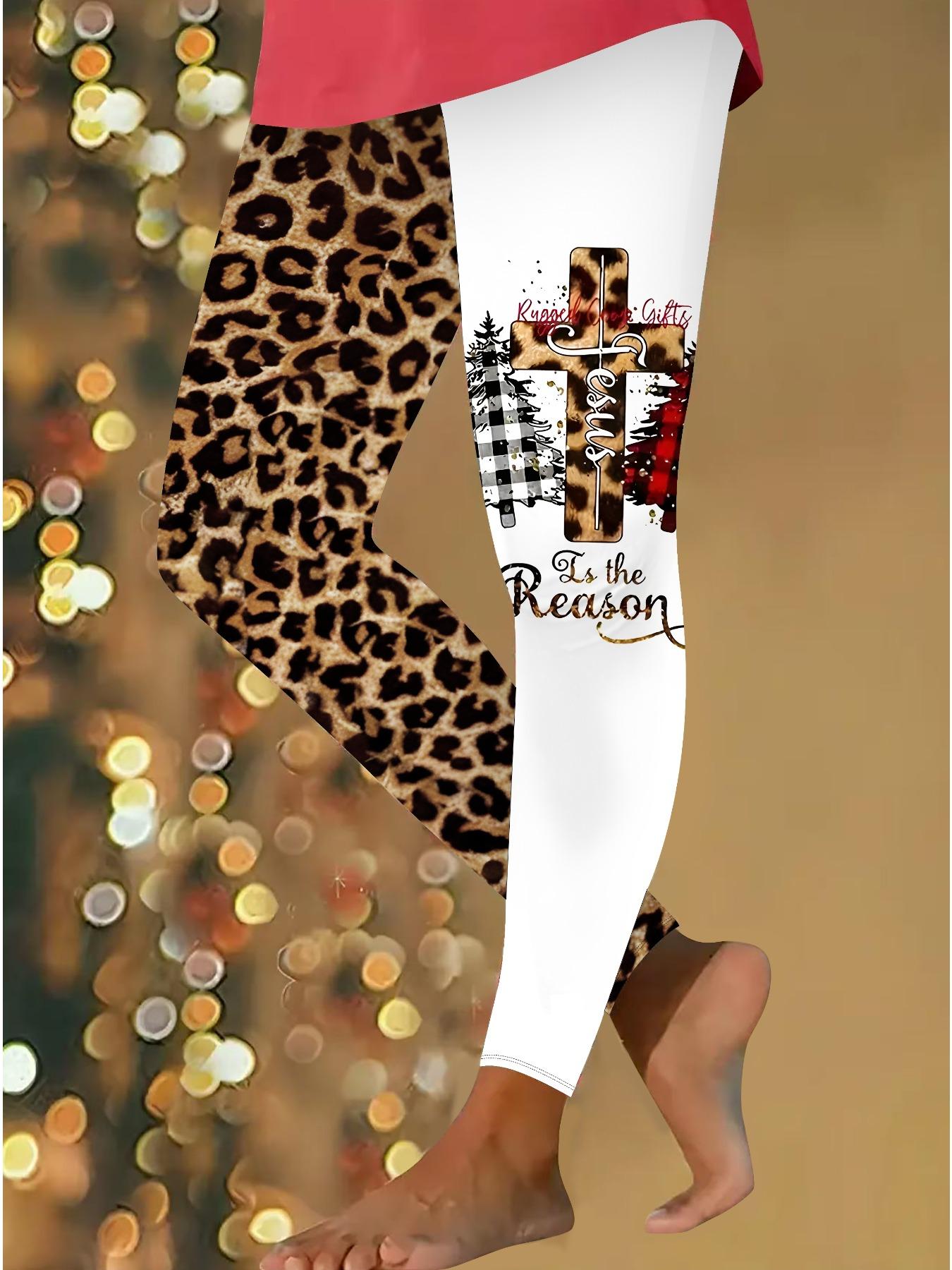 

Женские рождественские леггинсы для йоги с эластичными принтами, фитнес, бег, спортзал, активные штаны XXL коричневый