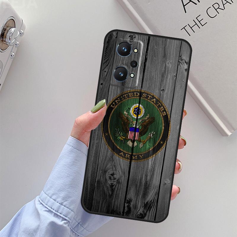 U.S Army Flag For Realme 14 12 10 11 13 Pro Plus GT 6 6T 5 GT7 Pro C61 C55 C51 C21Y C25S C67 C75 C53 Case