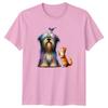 Colorful Dog Cat Bird Animals Dogs And Cats Graphic Tee Unisexs Unisexs TShirt