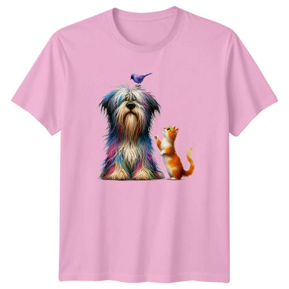Colorful Dog Cat Bird Animals Dogs And Cats Graphic Tee Unisexs Unisexs TShirt