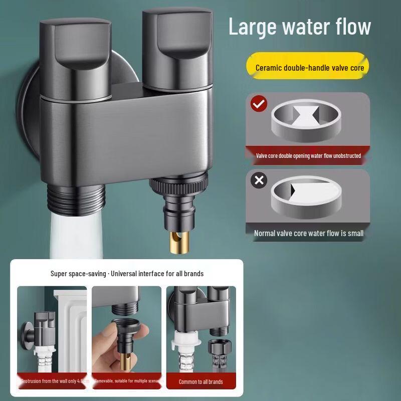 TLXT Stainless Steel Washing Machine Faucet with Auto Shut-off
