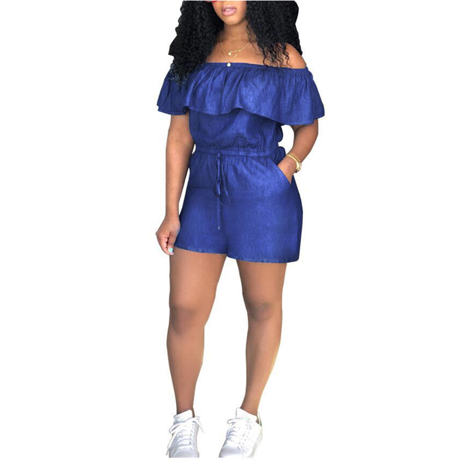 

Жен. На каждый день Комбинезоны Открытый карман сзади Геометрический принт Холодные плечи Для улицы Повседневные Отдых Обычная посадка Без рукавов M темно-синий