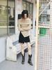 HALF DEVIL US Off-Shoulder Cut-Out T-Shirt_Sand Khaki