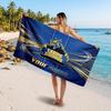 Leeds Rhinos Customized Name Text Beach Towel, Soft Absorbent Towel Beach Pool Travel Personal Gift