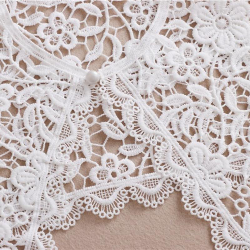 Korean Embroidery Floral Lace Fake Collar Girl Big Lapel Shirt Detachable Collars Accessories For Women Neck Detachable Collars