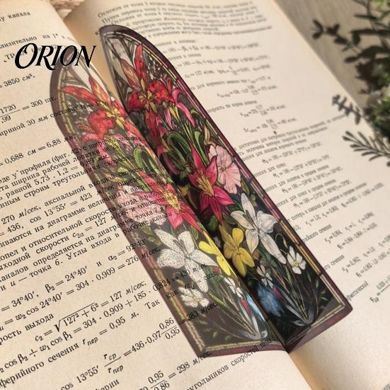 Floral Pattern Bookmark Stained Glass Flower Bookmark, Acrylic Suncatcher Plant Book Page Marker, Gifts for Bookish, Women Retro Style