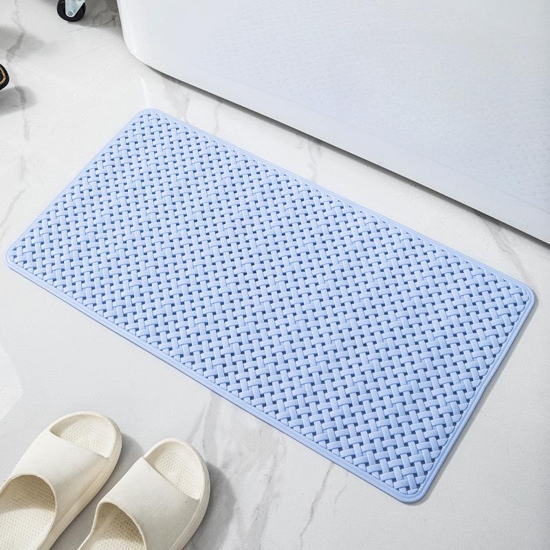 Non-Slip Bathtub Mat with Suction Cups Drain Holes Machine Washable Textured Shower Mat Durable PVC Material Bath Mat