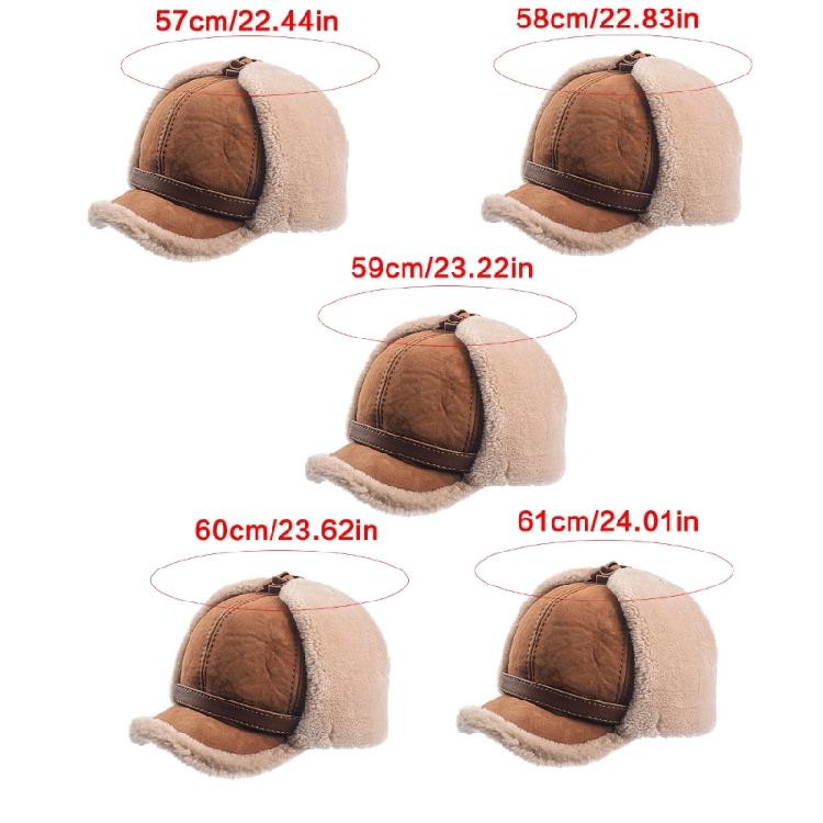 Men Women Sheepskin Wool Hat Cold Weather Hiking Hat Warm Cycling Skiing Hat