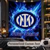 TapestryInter Milan Custom Name Text Personalized Wall Hanging Tapestry Home Wall Decor