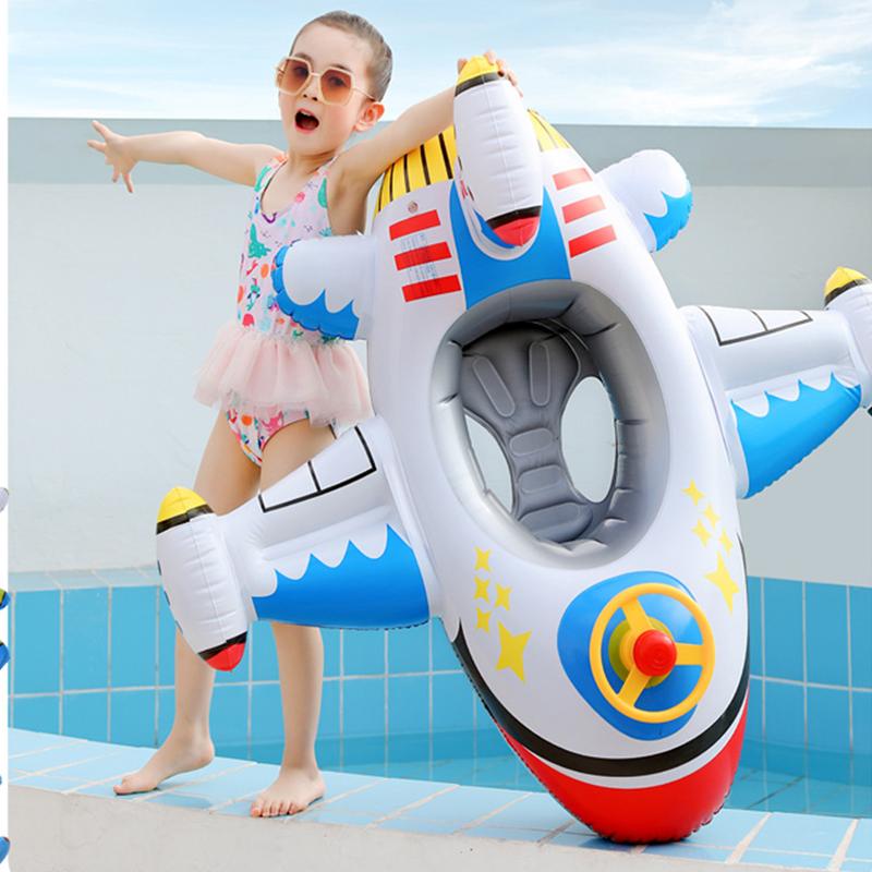 1Pcs Airplane Pool Float Inflatable Swimming Ring Thickened Swim Tube Summer Water Swim Floating Toys