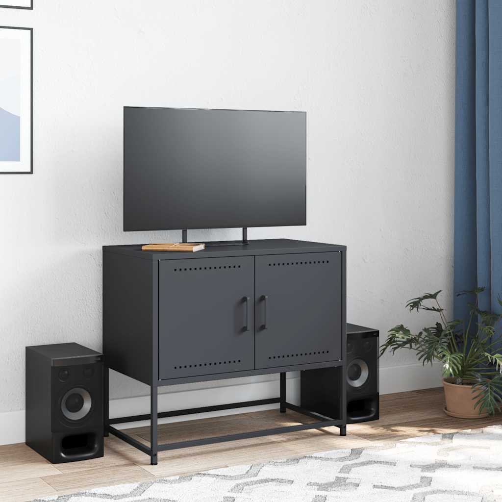 Vidaxl Szafka Pod Telewizor, Antracytowa, 68,5X39X60,5 Cm, Stalowa