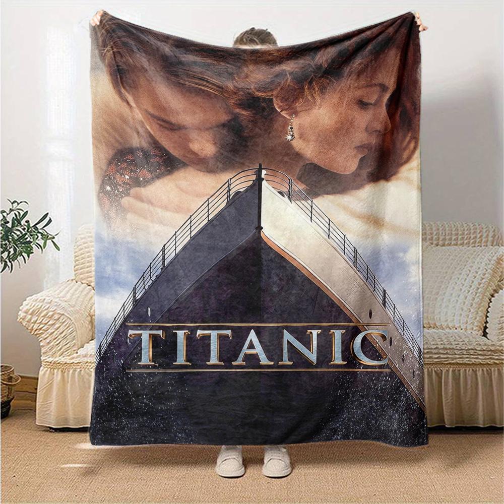 Titanic Theme Printed Blanket - Perfect for Couch, Bed, Travel & Outdoor Use | Machine Washable, Cozy & Durable.