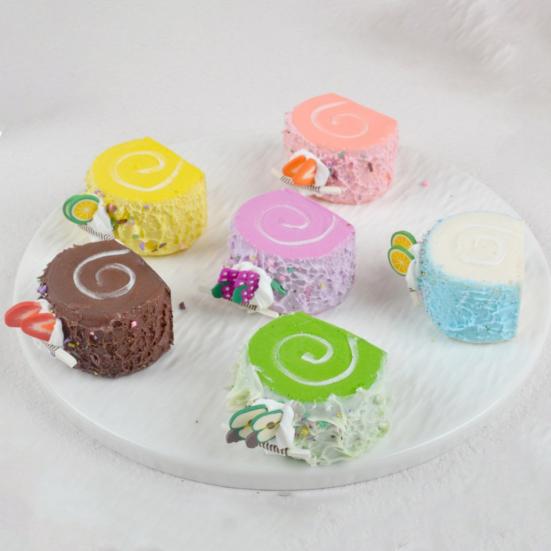 Squeeze Toy Slow Rebound PU Fidget Soft Elastic Decompression Toy Realistic Cake Roll Shape Stress Relief Photography Prop