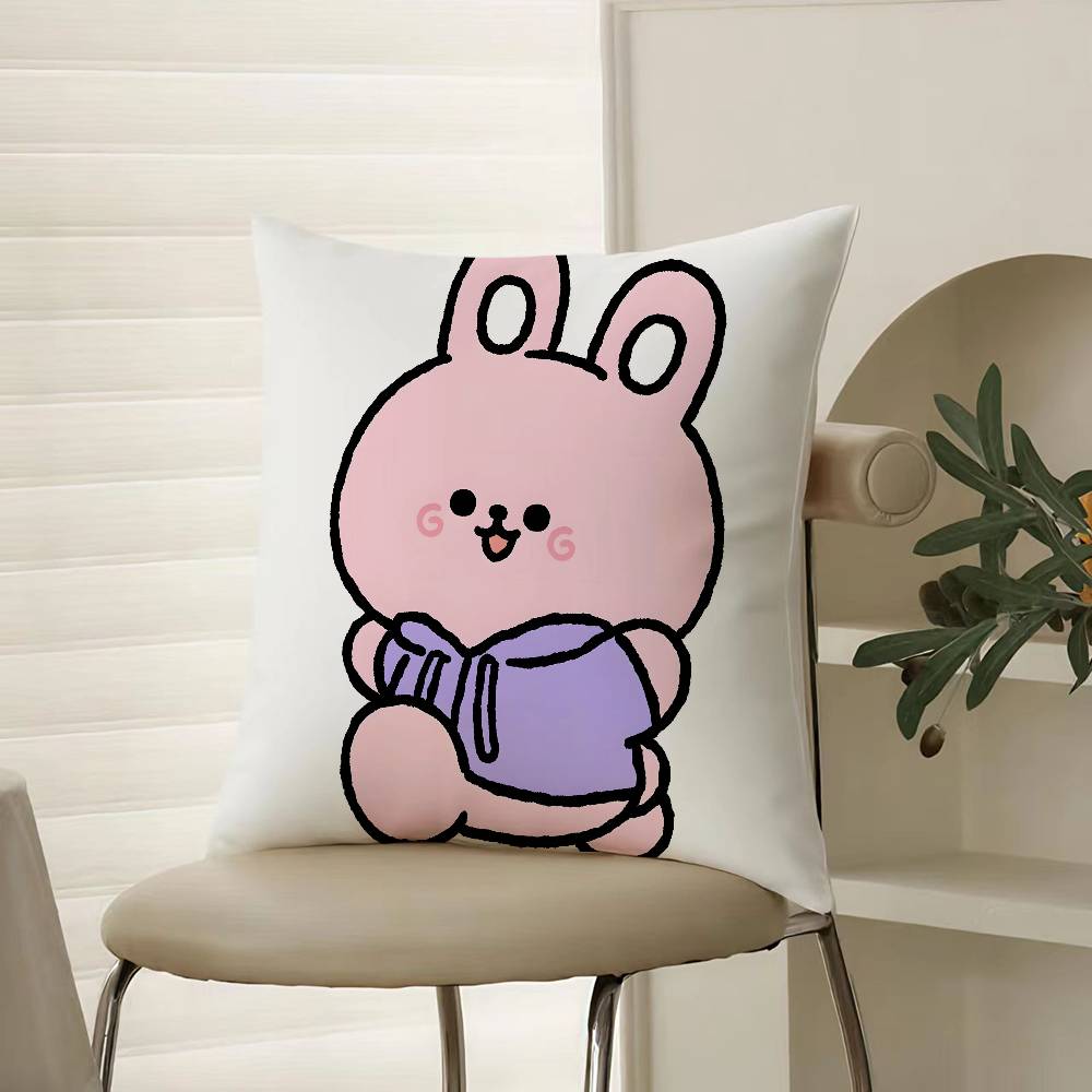 Small Animal Cartoon Happy Sports Pillow Case Comfort Sofa Bed Silky Elegant Invisible Zipper Decorative Cushion Cover