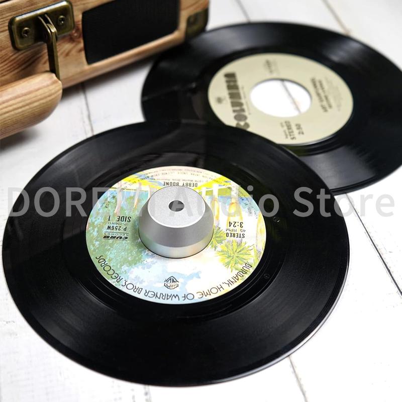 LP Vinyl Record Turntables Pressure Stabilizer 7 Inch EP Adapter 45 RPM Player Phonograph Weight Clamp Adapter Aluminum Alloy