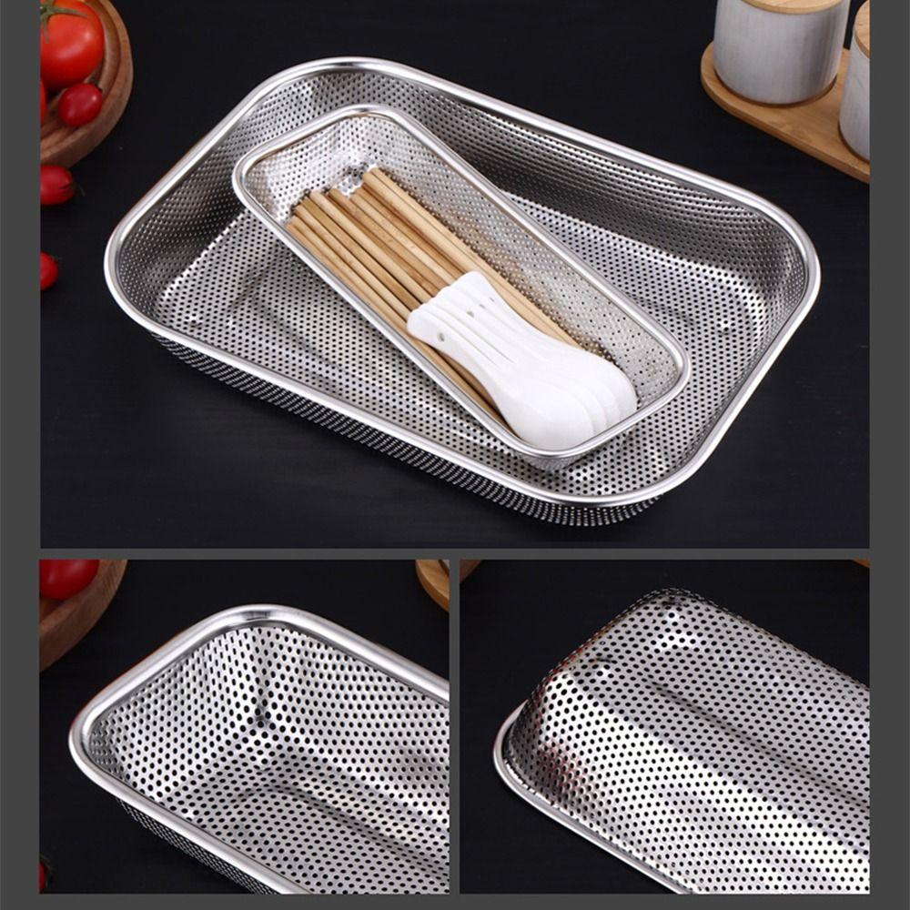 Drain Basket Chopsticks Storage Basket Stainless Steel Vegetable Washing Basin  Household