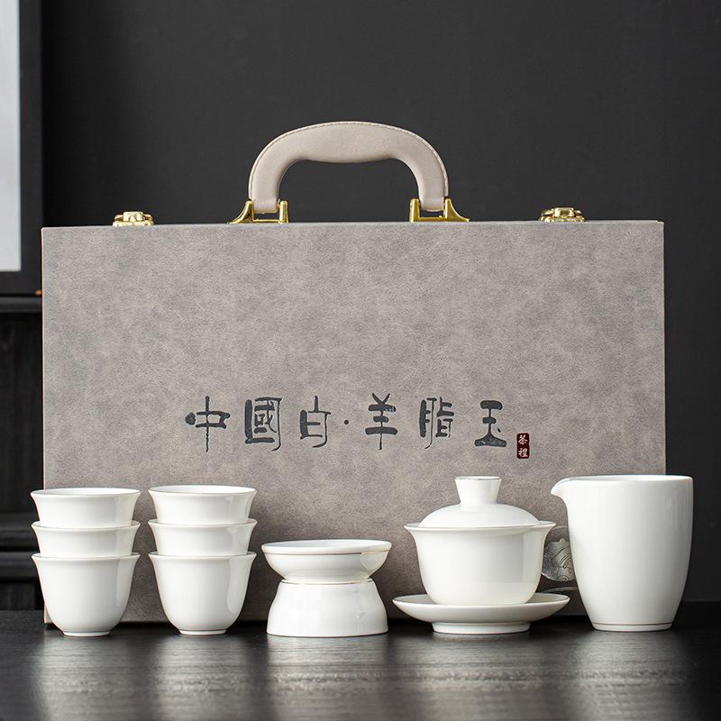 Blue And White Ru Kiln Anti-Scalding Light Luxury Tea Set, Commercial Gift Set, Tea Set, Gift Print
