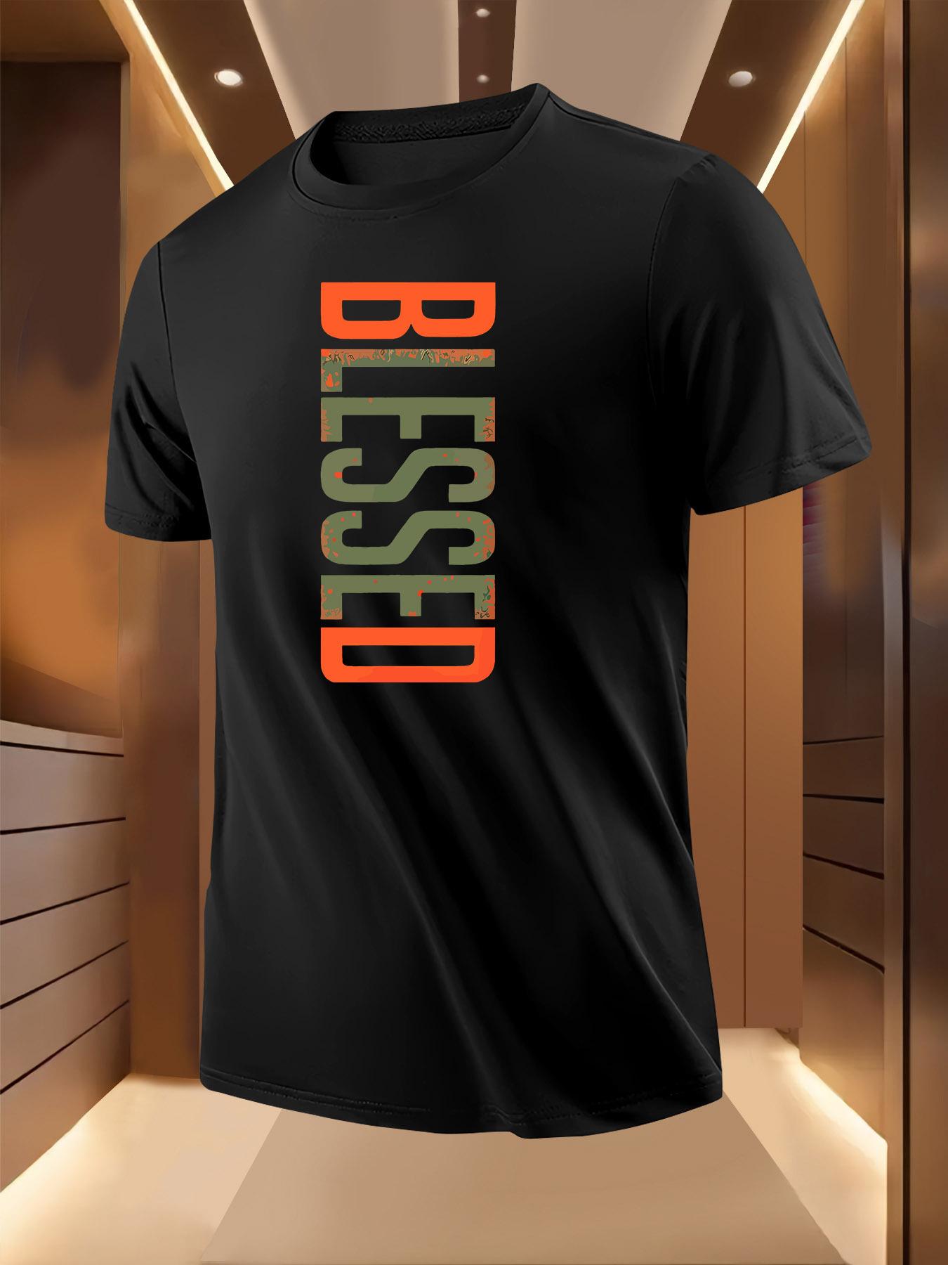 Tshirt - Light Yellow Regular Fit Tee with Bold BLESSED ... S