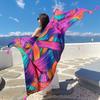 Women's Ethnic Style Silk Scarf: Extra Large, Versatile Sun Protection Shawl for Summer