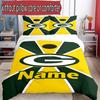 3pcs Duvet Cover Set (1*Duvet Cover + 2*Pillowcase, Without Core), Custom Name Green Bay Packers Pattern Bedding Set, Home Bedroom Decor Gift