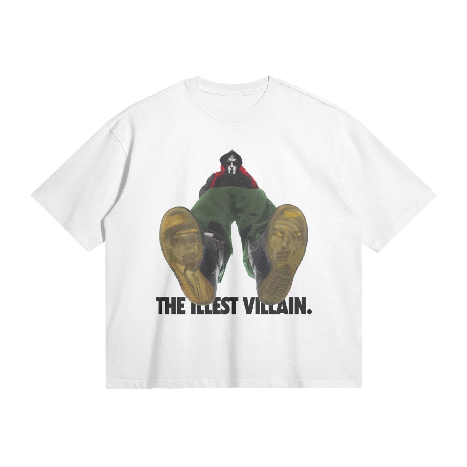 Boxy Fit - The Illest Villain White and Black T-Shirt 280GSM S