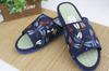 folding sandals with a Japanese Indigo-dyed Japanese-made pattern, "Friendly Medaka" (Large)