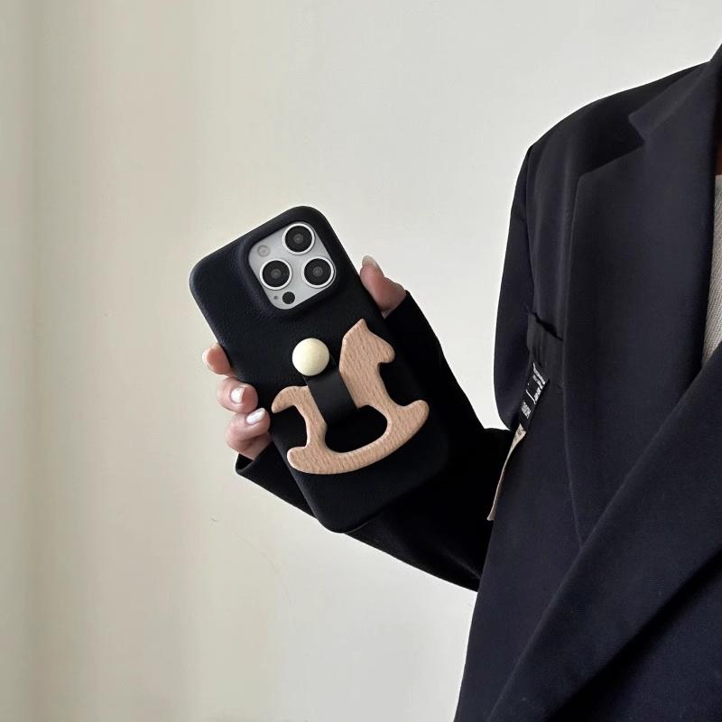 Creative Retro Trojan Bracket Ring Buckle Soft Case For iPhone 16 15 Pro Max 14 Plus 13 12 11 Funny Leather Litchi Pattern Cover
