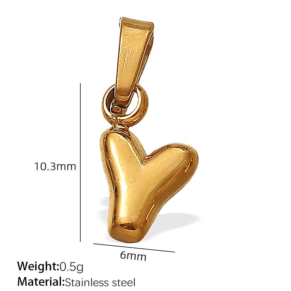 18K Gold Plated Bubble Letter Pendants - 26 English Letters