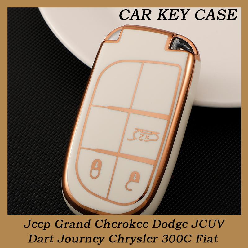 3 or  5 Buttons  Phnom Penh TPU Car Key Case Cover For Jeep Grand Cherokee Dodge JCUV Dart Journey Chrysler 300C Fiat Remote Fob Keychain