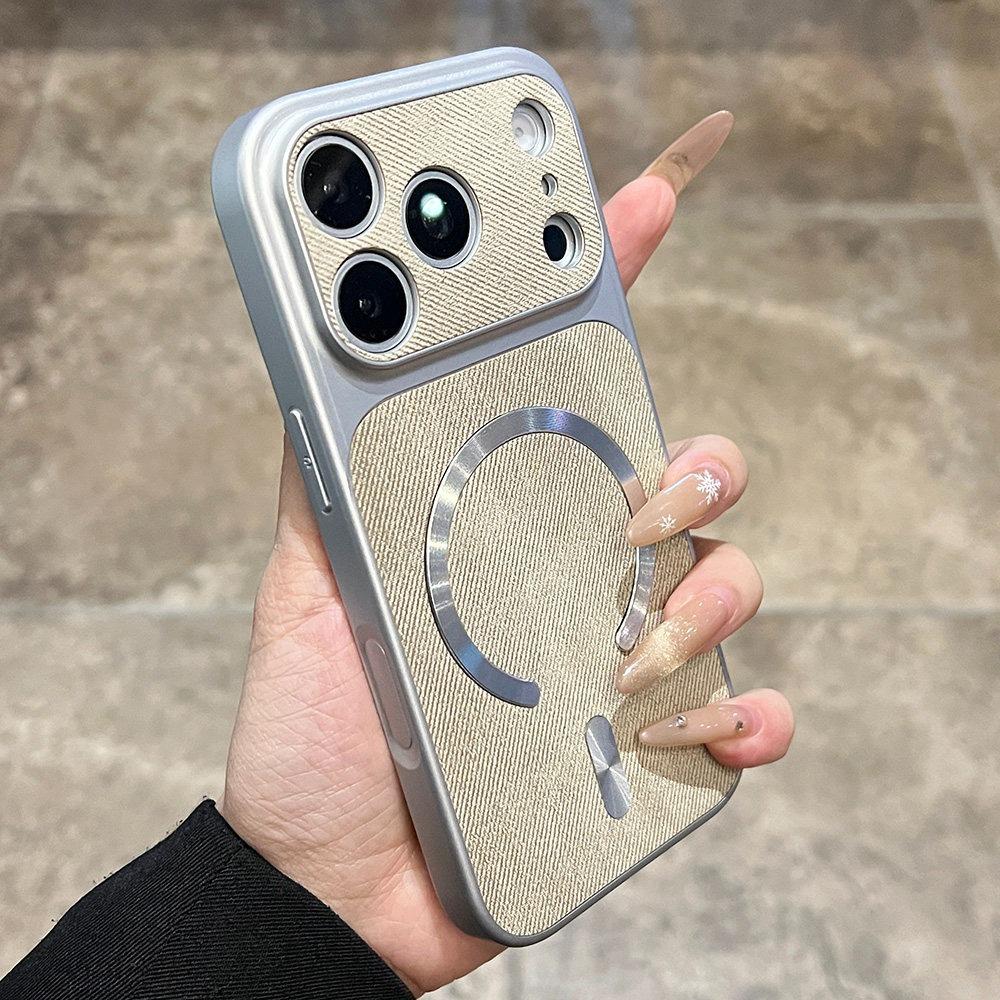 17pro max for Wireless Charging Case For For Iphone 17 16 1 14 13 Pro Max 11 12 Magnetic Jeans Pattern Cover