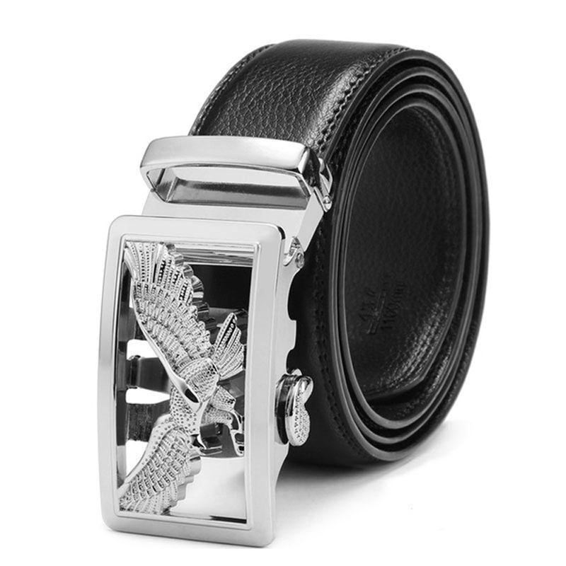 

Мужской ремень из кожи орла с автоматической пряжкой, известный бренд, роскошные ремни для мужчин 120cm серебряный