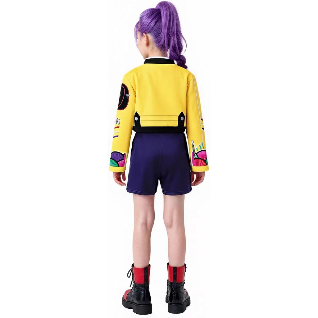 Kpop Rumi Zoey Mira Party Girls Demon Costume Hunters Cosplay Outfit Jacket Top Shorts Kids Halloween Costumes Singer Cosplay