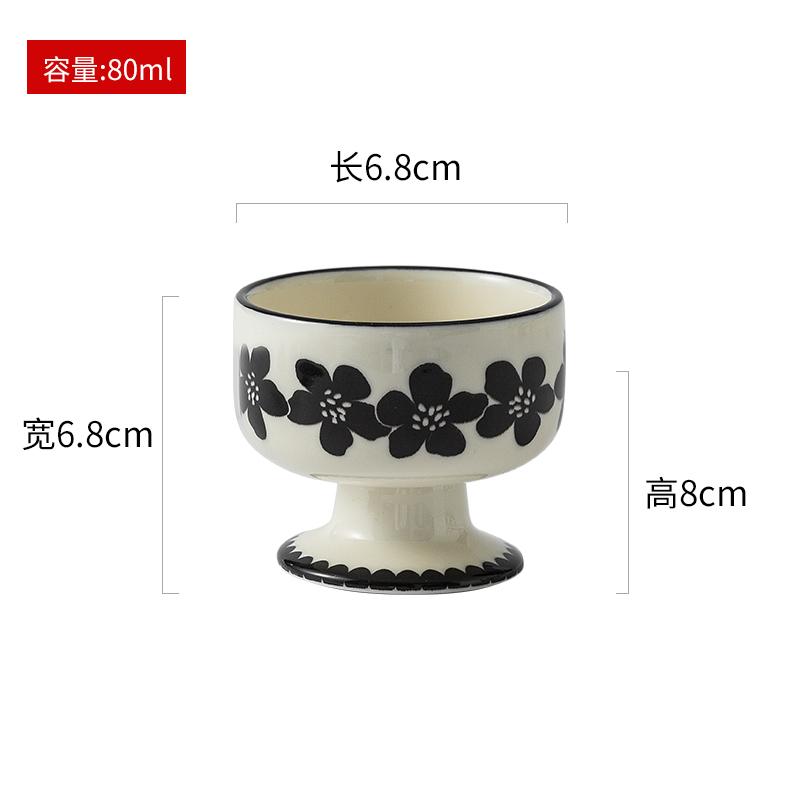 

Керамическая миска с высоким основанием и рисунком от руки Десертная миска Миска для мороженого Овсяные миски Миски для закусок Посуда для молекулярной кулинарии