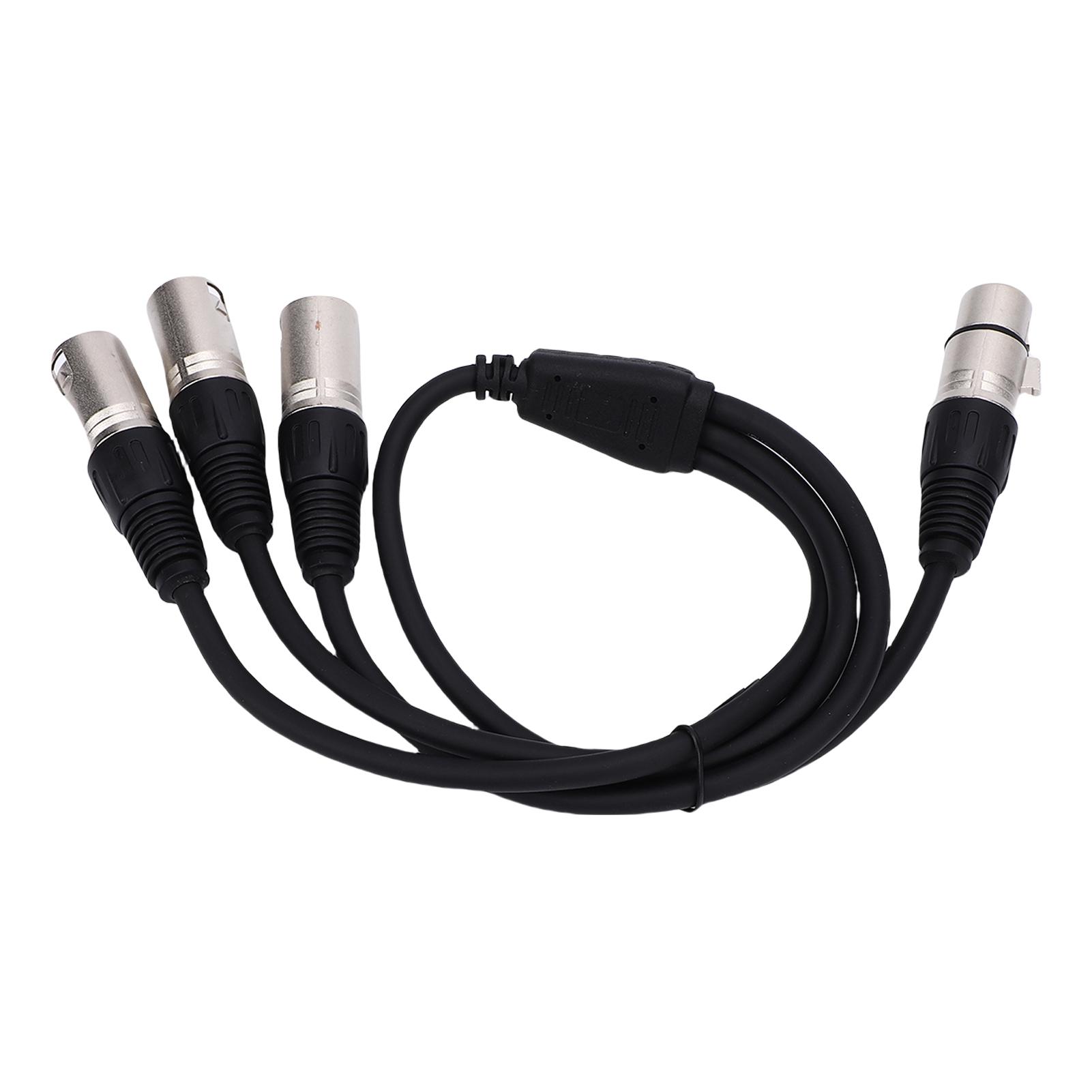

3 Pin XLR Female to 3 Male Y Splitter Cable 2FT Balanced 3 Way XLR Splitter Cable for Mixer Microphone