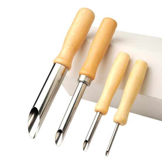 4Pcs Straw Puncher Lemonade Cup Lid Hole Puncher for Straw Stainless Steel Straw Hole Puncher Cup Lid Puncture Tool