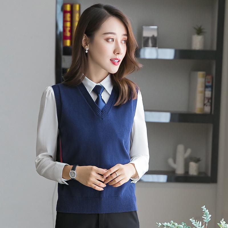 Unisex V-neck Wool Sweater Vest for Spring/Autumn Business Wear