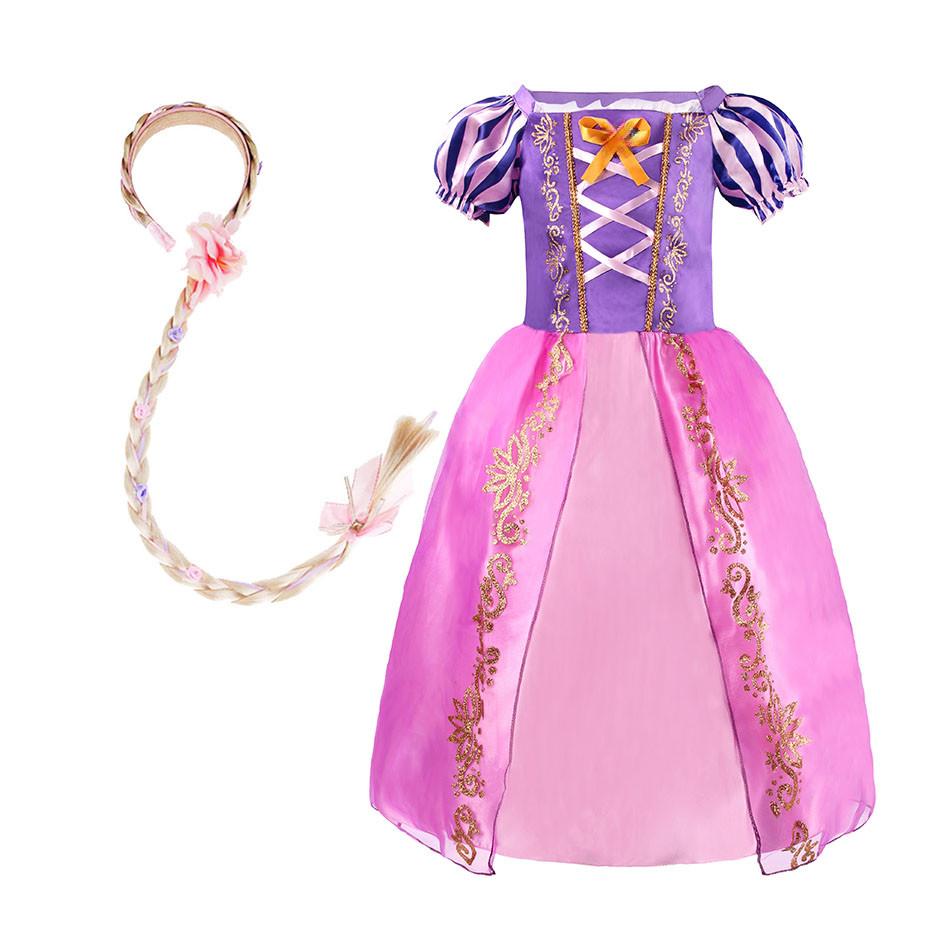 Kinderen Rapunzel Jurk Kinderfeest Tangle Kostuum Meisjes Zomer Verjaardag Fantasy Cosplay Carnaval Halloween Kleding 3-8 Jaar Size 100
