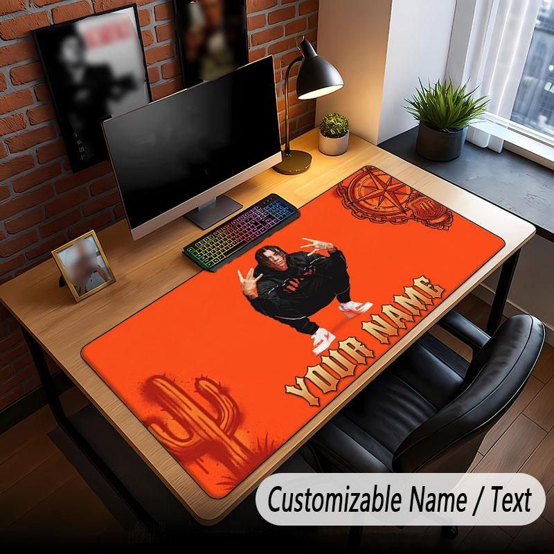 Tapete de Mouse Estendido com Nome Personalizado, Tapete de Mesa para Jogos Central Cee Para Decoração de Desktop de Home Office
