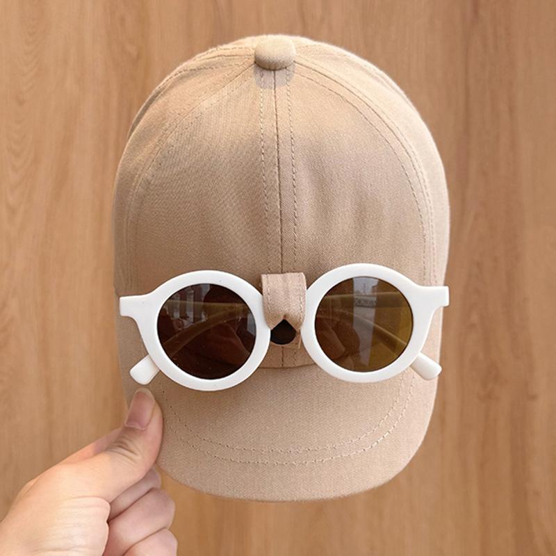 Removable Glasses Baby Spring and Summer New Short-brimmed Sun Protection Baseball Cap for Boys and Girls Trendy Sun Protection Casual Baseball Cap