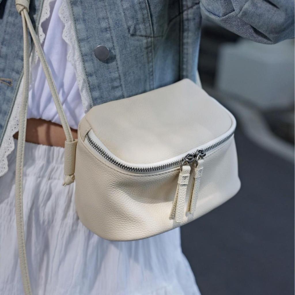 Ladies' Crossbody Bag, Women's Genuine Leather Armpit Bag, Small Square Bag, Minimalist Top Layer Cowhide Phone Bag, Travel Bag