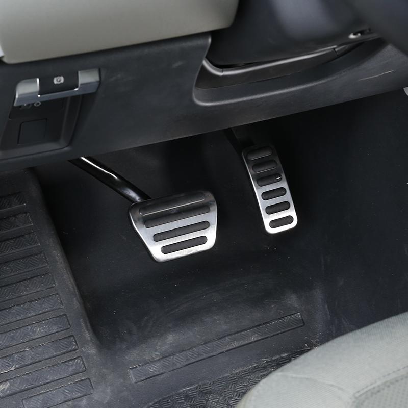 For Land Rover Defender 90 110 - Stainless steel No Drill Anti-slip Fuel Brake Steel Pads Pedals Cover Car Accessories