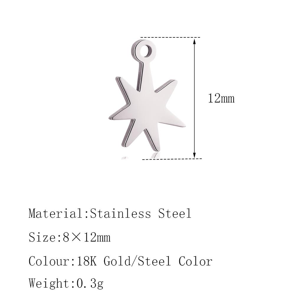 5PCS Mini Star Moon Charms For Making Necklace Bracelet Pendants Findings stainless steel Flower Love Charm DIY Handmade Jewelry
