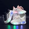 Sportschuhe 2024 neue koreanische atmungsaktive Freizeitschuhe Kinder LED-Lichtschuhe