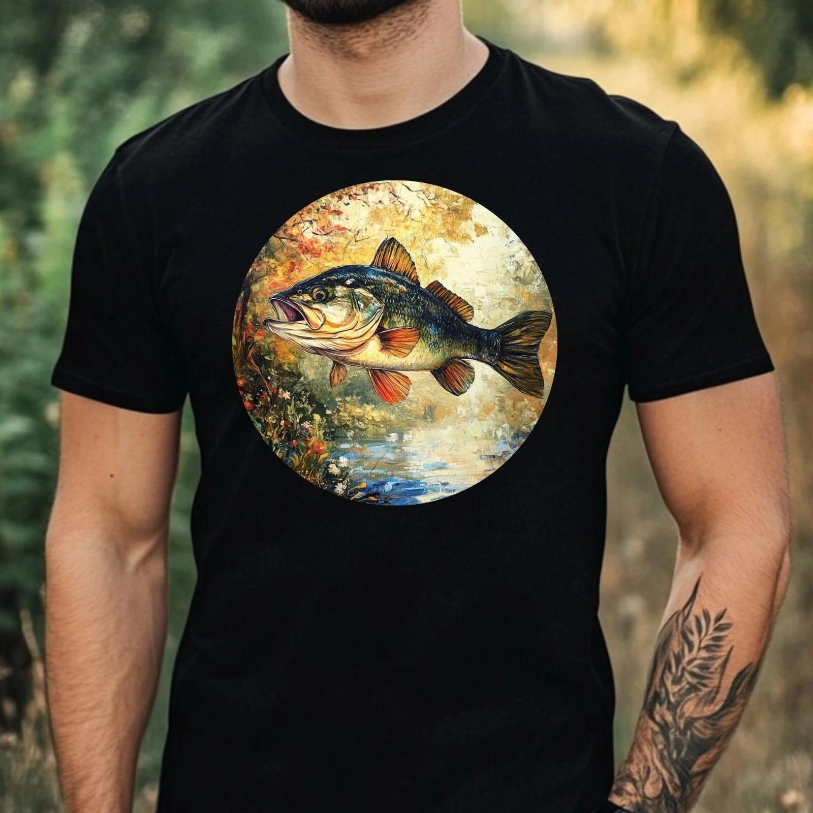T-Shirt Herren Barsch Portrait Motiv Baumwolle Größe XS bis 5XL S
