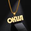 Atoztide 5cm Personalized Custom Name Necklaces for Women Men Stainless Steel Pendant Choker Cuban Chain Birthday Jewelry Gift