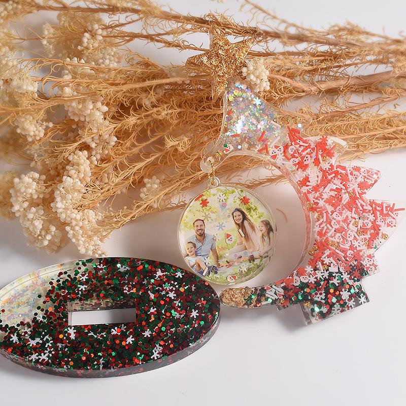 DIY Weihnachtsbaum Fotorahmen Herstellwerkzeuge Kristallharz Epoxid Handwerksform Silikon Handgefertigt Heimdekoration