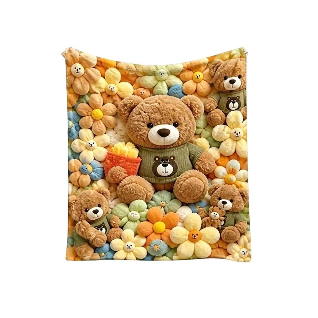 Halloween blanket Cartoon printed bear blanket Animation peripheral blanket Sofa blanket