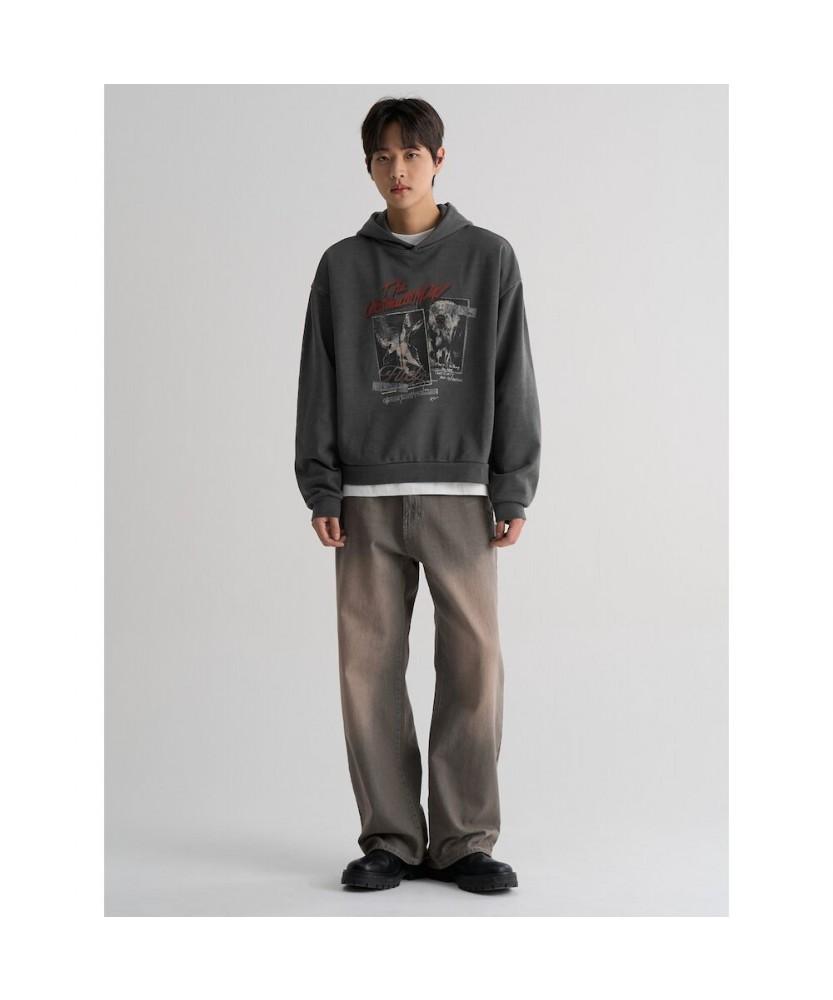 8SECONDS Heavy Cotton Photo Crop Hoodie Ash
