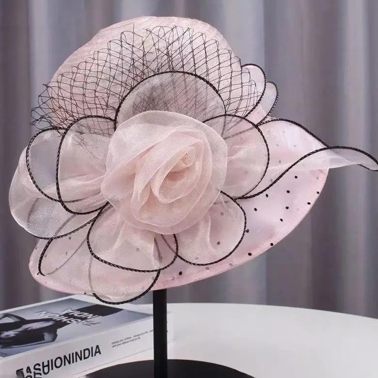 

Элегантная сетчатая шляпа с бусинами и цветами для женщин — дышащая, легкая и портативная — идеально подходит для свадеб, чаепитий и лета