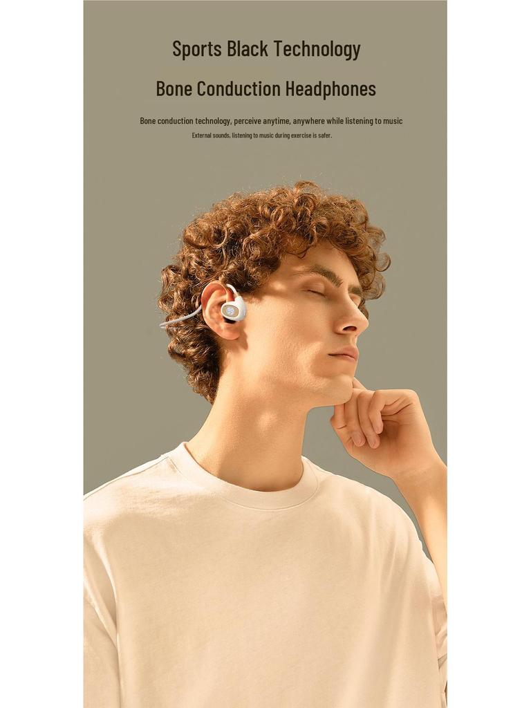 Wireless Bone Conduction Bluetooth Open-Ear Headphones - Long Battery Life, Sport-Ready Design